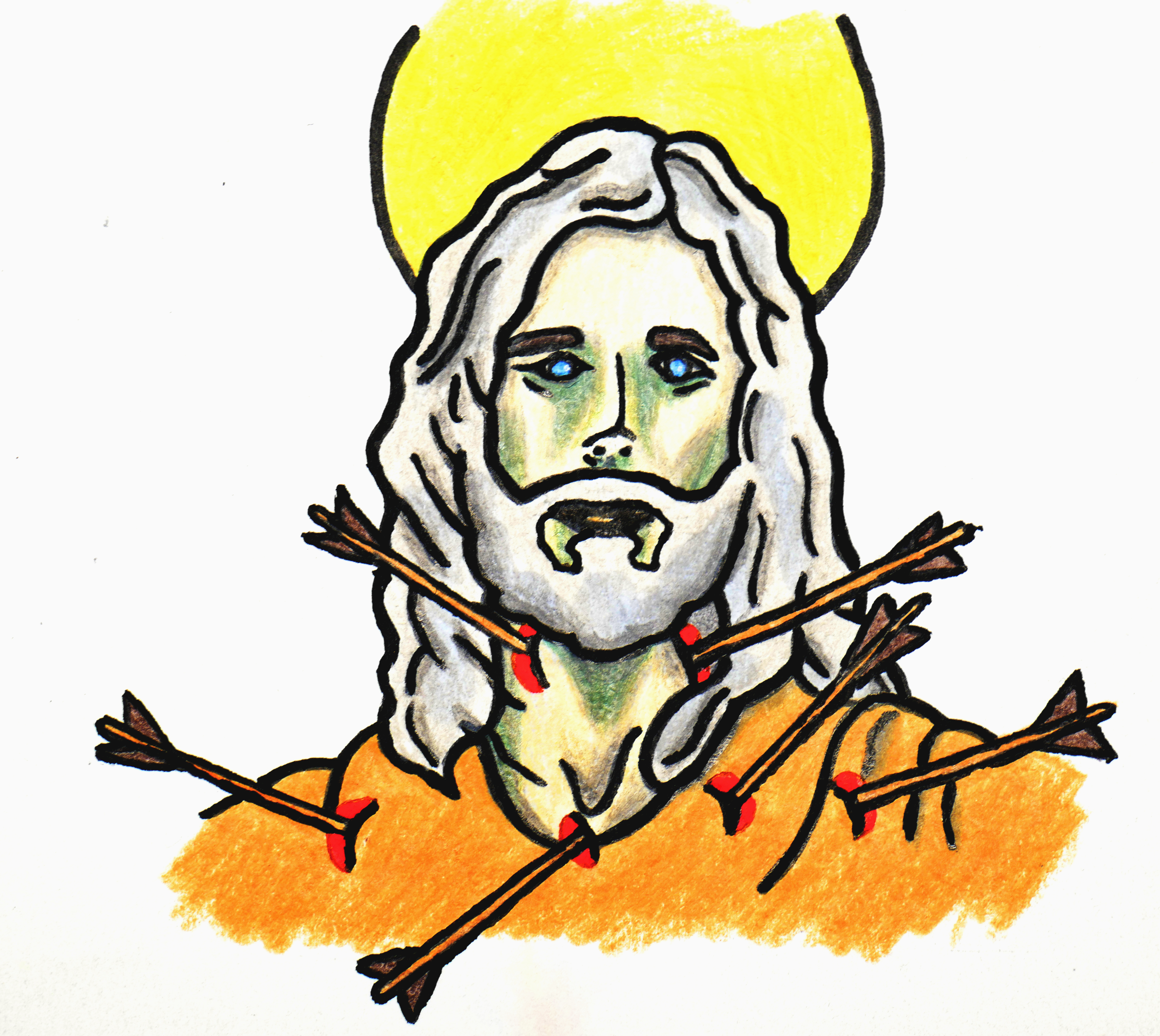 saint sebastian coloured