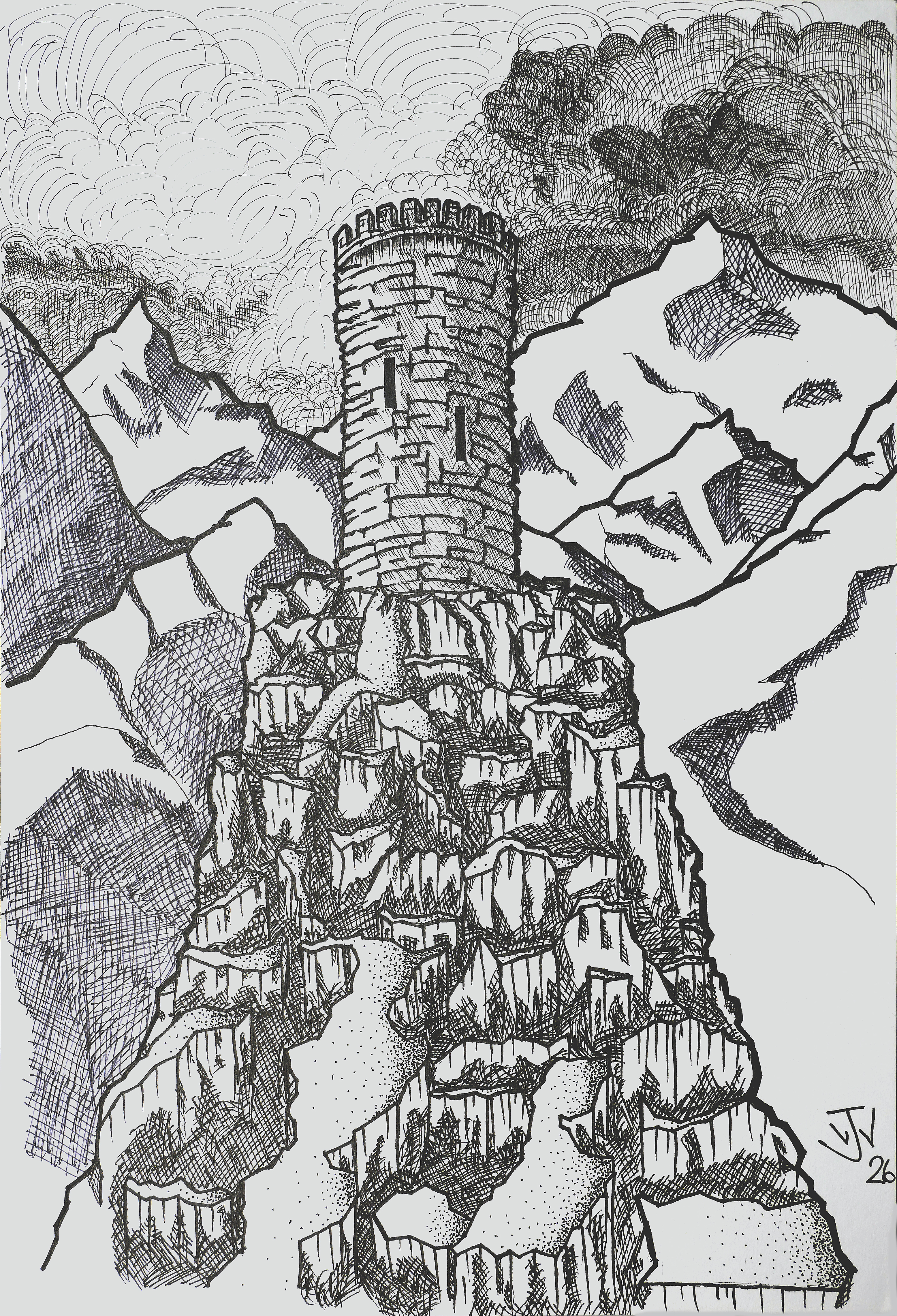 landscape pen ink